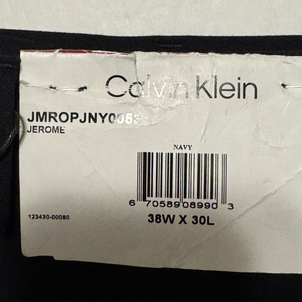 Calvin Klein Mens Size 38x30 Navy Blue Jerome Slim Fit Dress Pants Chinos - Picture 11 of 11